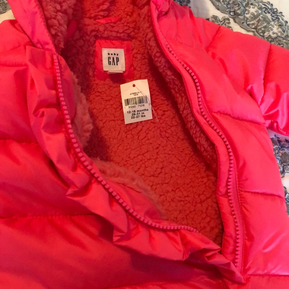 Baby Gap Pink Cold Control Max Coat Kimono 6-12M - Picture 10 of 11